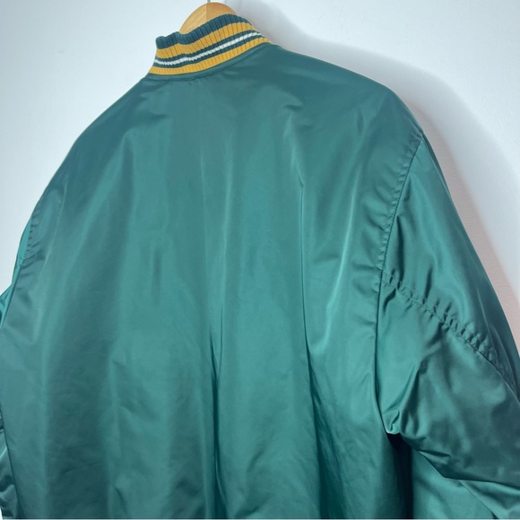 Abercrombie & Fitch Men's Medium Green Varsity Style Bomber Jacket Team Colors - Picture 5 of 11